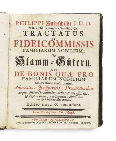 Philipp Knipschildt – Tractatus de Fideicommissis familiarum nobilium
