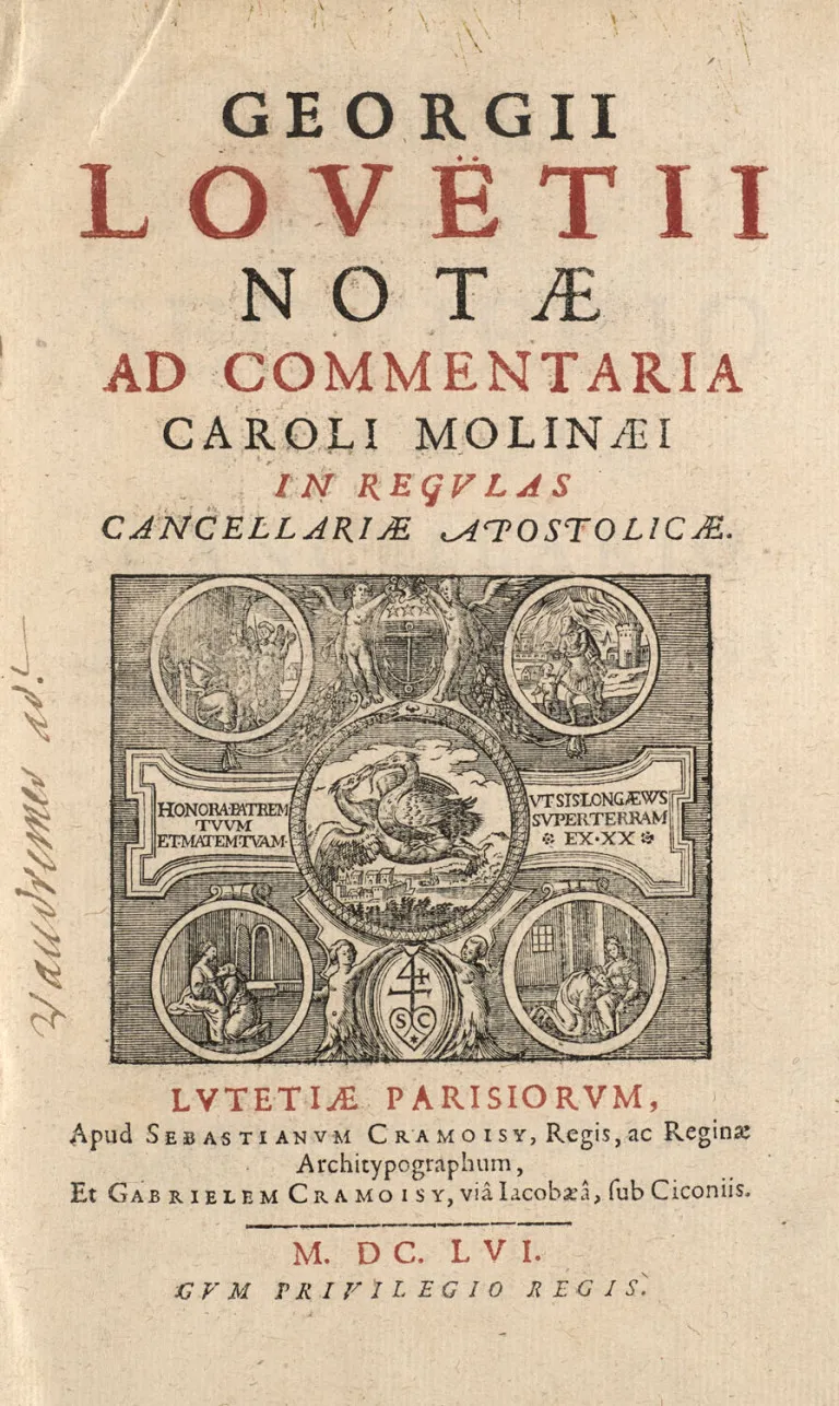 Georges Louet – Notae ad commentaria Caroli Molinaei in regvlas Cancellariae Apostolicae