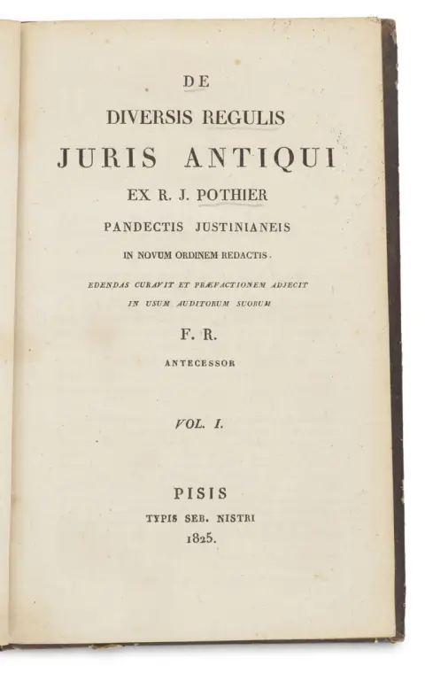 Robert-Joseph Pothier – De Diversis Regulis Juris Antiqui