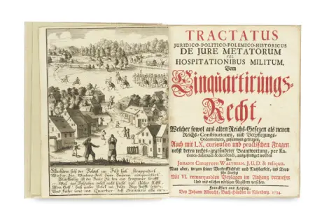 Johann Christoph (eig. Georg Christoph) Walther – Tractatus juridico-politico-polemico-historicus de jure metatorum vel hospitationibus…