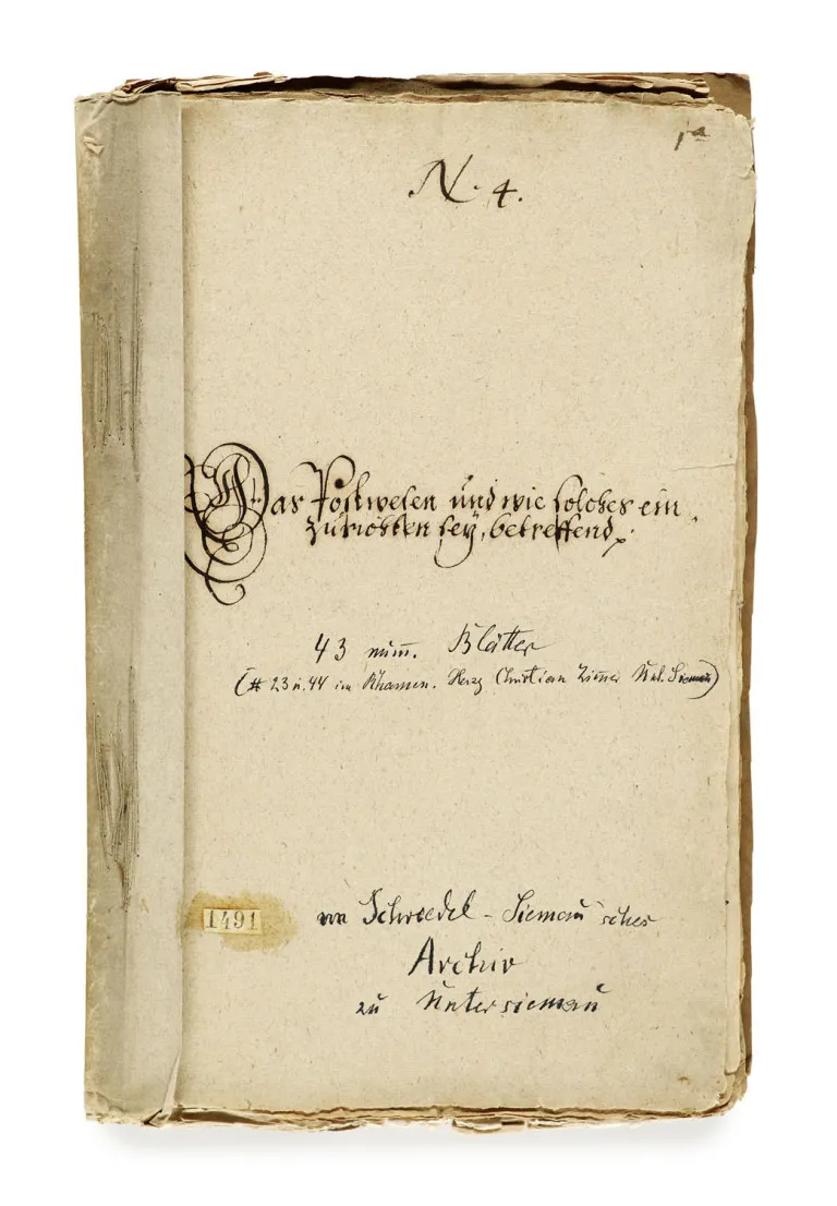 Theodor Wilhelm Uswald et al. – Les postes et comment les établir (titre ms.)