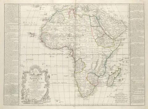 Jean-Baptiste Nolin – Afrique divisée en ses grandes régions et subdivisée en ses grands estats, et moindres régions et différens peuple…