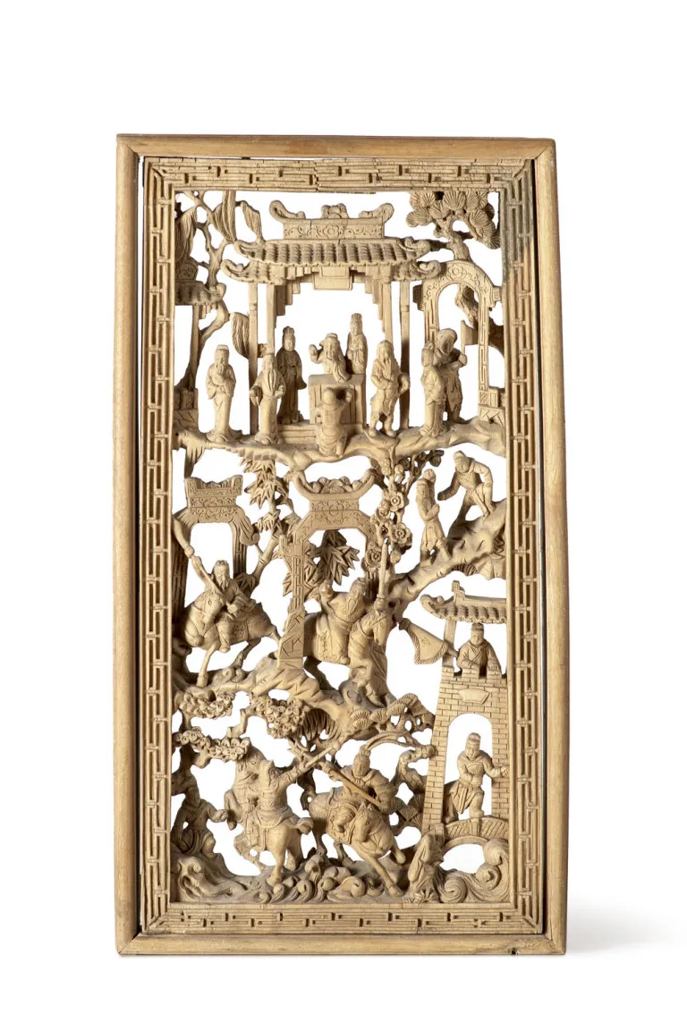 Relief chinois avec récit historicisant (Sangokushi Yanyi)