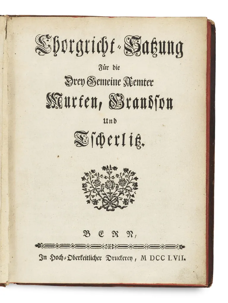 Chorgricht-Satzung für die Gemeine Aemter Murken, Grandson und Tscherlitz