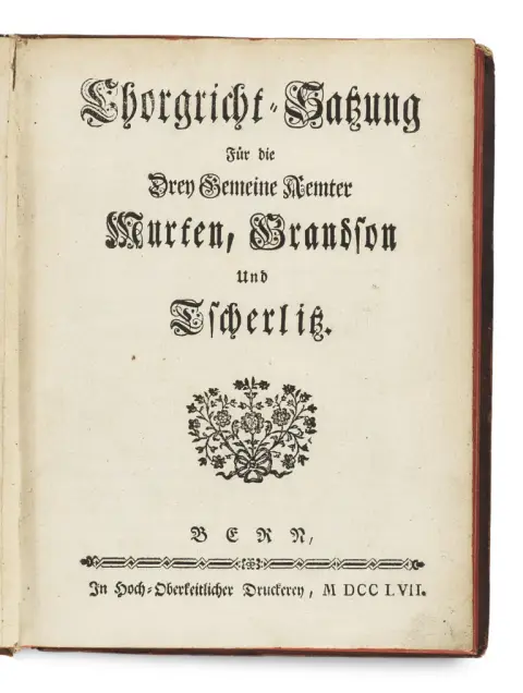 Chorgricht-Satzung für die Gemeine Aemter Murken, Grandson und Tscherlitz