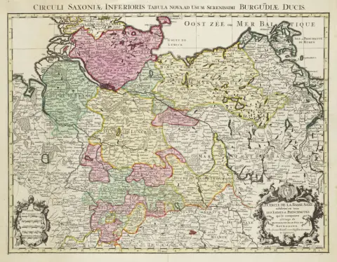 Collection de 13 cartes gravées de Thuringe et de Saxe des 16e et 17e siècles