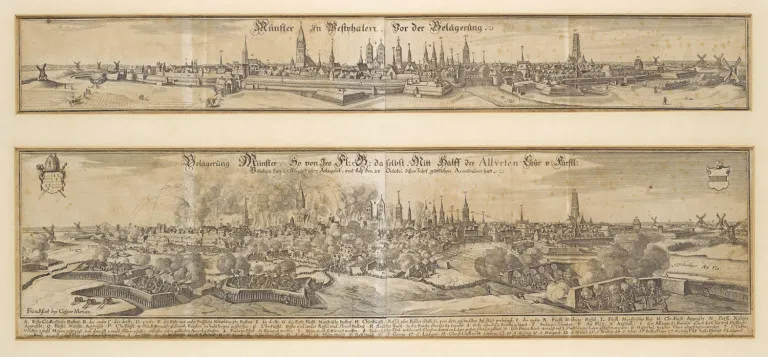 Caspar Merian – Münster ve Vestfálsku před obléháním