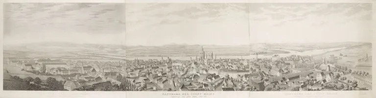 H.W. Eberhard n. Karl August Frhr. v. Klein – Panorama der Stadt Mainz