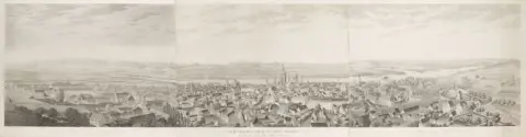 H.W. Eberhard n. Karl August Frhr. v. Klein – Panorama der Stadt Mainz