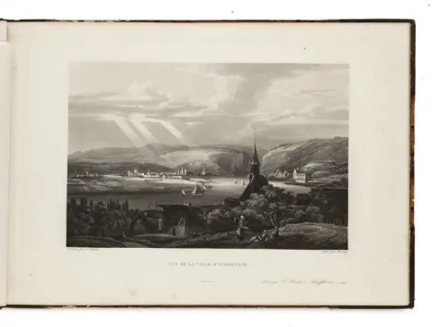 Johann Ludwig Bleuler – Album mit Sammlung von 14 Rheinansichten