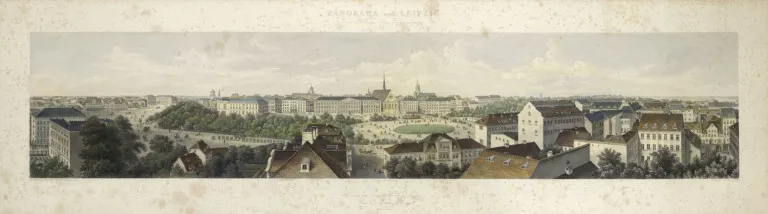 Adolf Eltzner – Panorama von Leipzig in Niesens' Haus aufgenommen