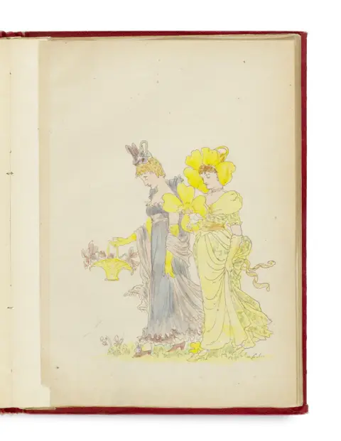 Gizella Mirovszky-Greguss – Album se 40 akvarelovými kresbami podle "Flora Feast" Waltera Cranea. Kolem 1900