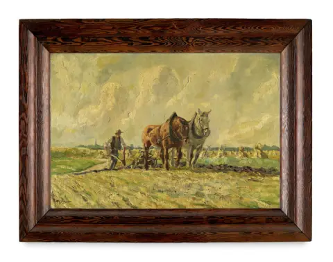 Otto Beyer – Letní krajina s koňským pluhem