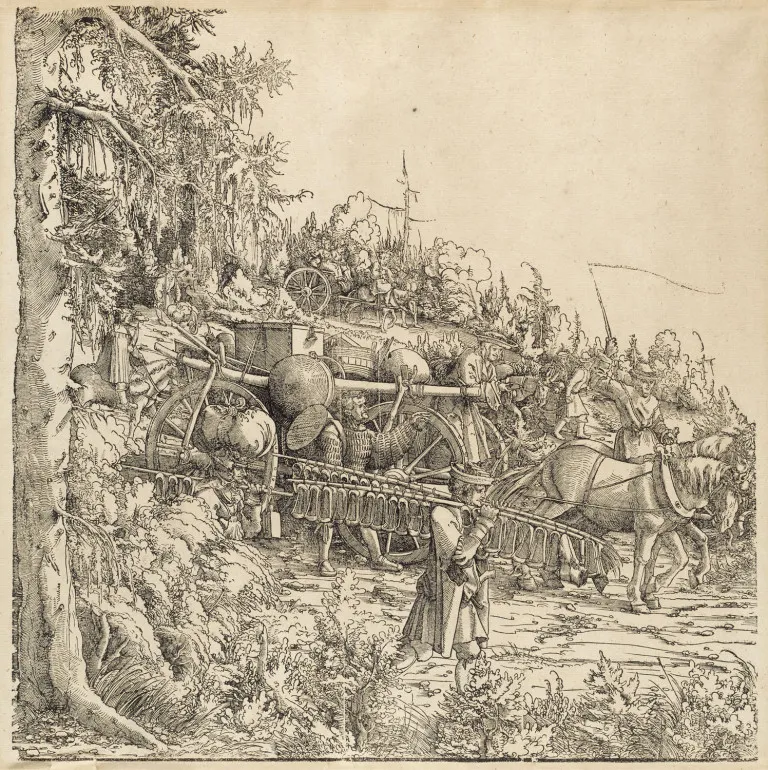 Hans Burgkmair de Oude en anderen – Voorstelling uit de Triomftocht van keizer Maximiliaan I. Na 1570
