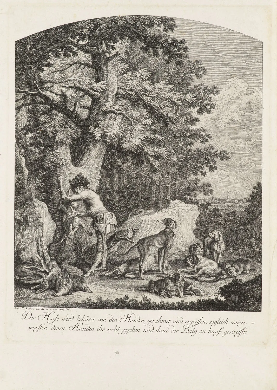 Johann Elias Ridinger – Collectie van 10 jachttaferelen