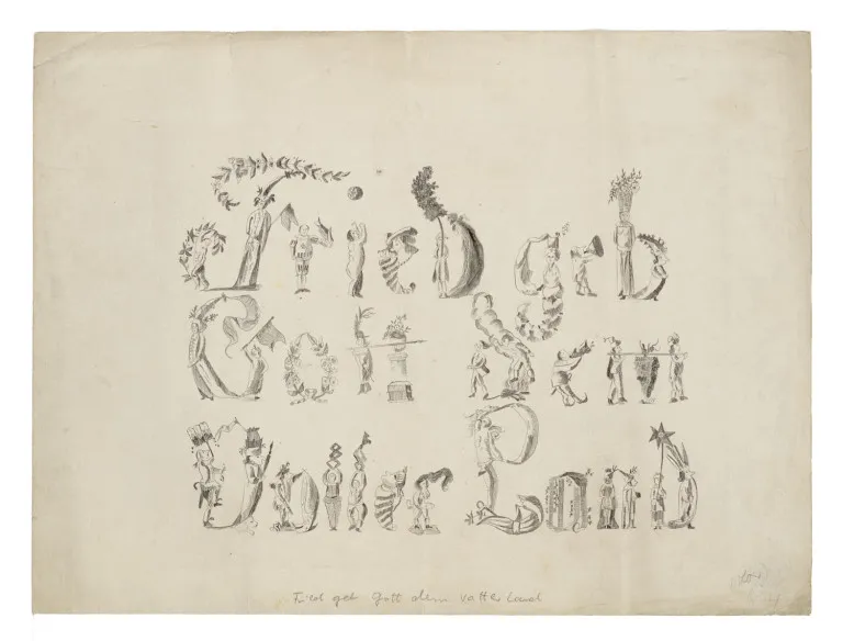 Alphabet figuré allemand du 18e siècle