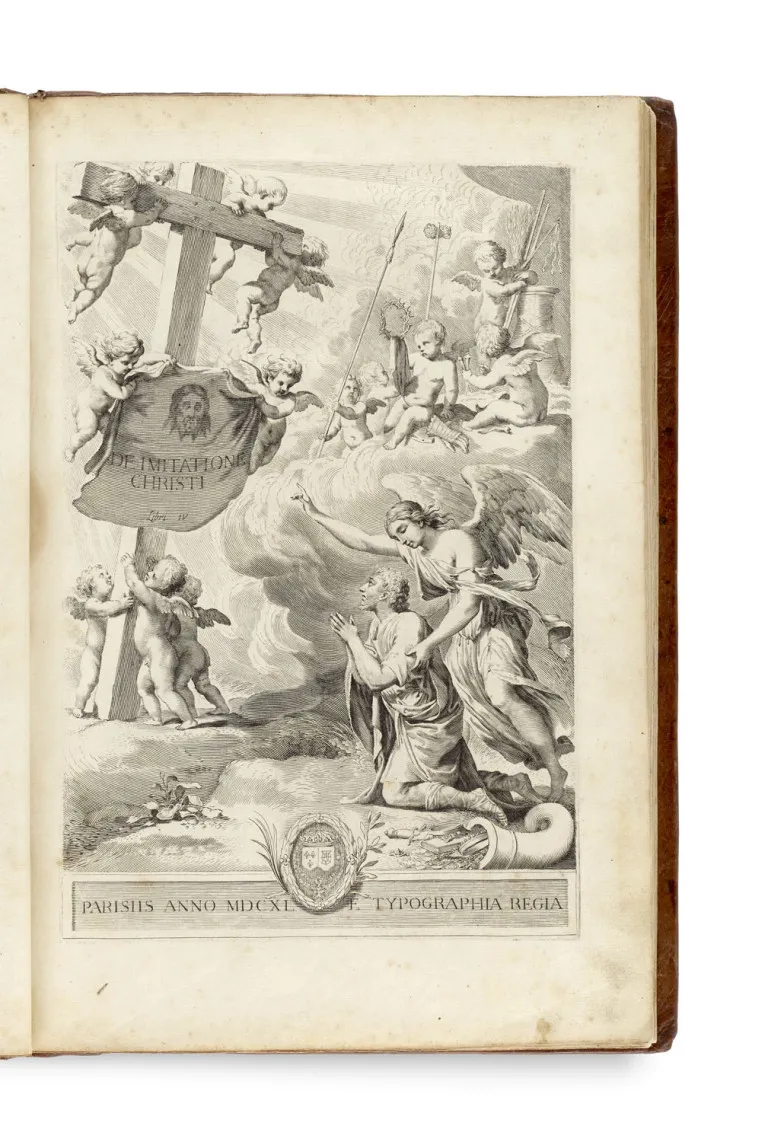 De Imitatione Christi libri IV. Avec un frontispice gravé de Claude Mellan
