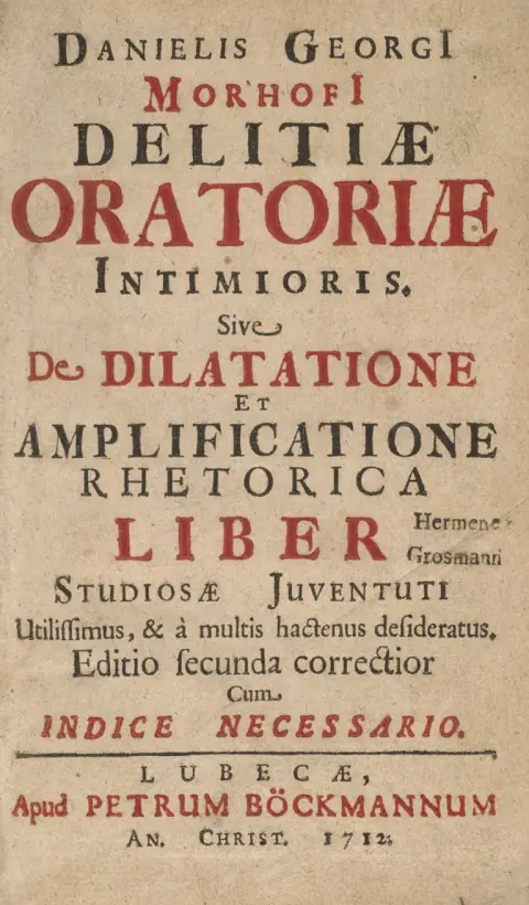 Daniel Georg Morhof – Delitiae Oratoriae Intimioris