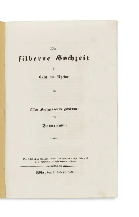 Karl Immermann – Die silberne Hochzeit zu Köln am Rheine
