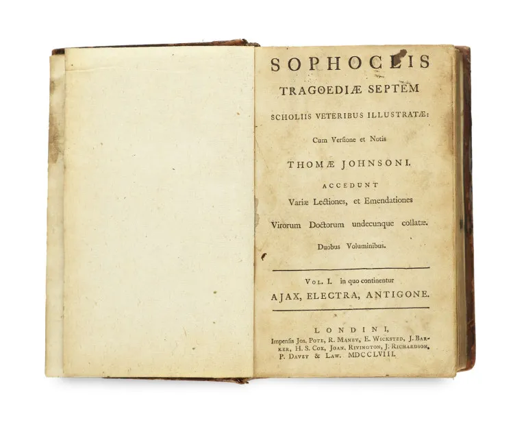 Thomas Johnson – Sophoclis Tragoediae septem scholiis veteribus illustatae: Cum Versione et Notis Thomae Johnsoni