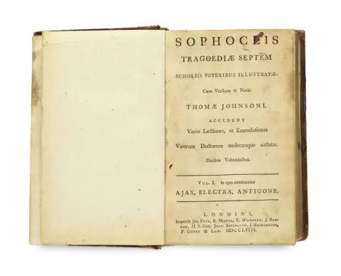 Thomas Johnson – Sophoclis Tragoediae septem scholiis veteribus illustratae: Cum Versione et Notis Thomae Johnsoni