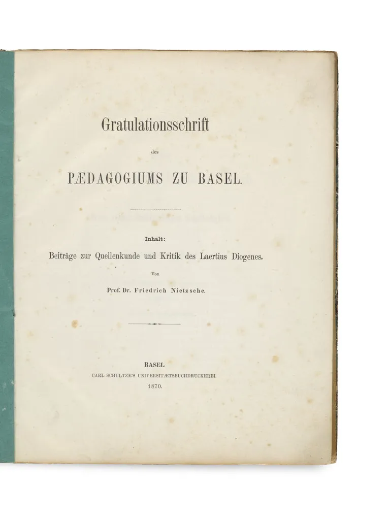 Friedrich Nietzsche – Beiträge zur Quellenkunde und Kritik des Laertius Diogenes