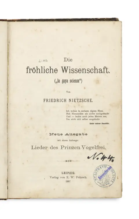 Friedrich Nietzsche – De vrolijke wetenschap ("la gaya scienza")