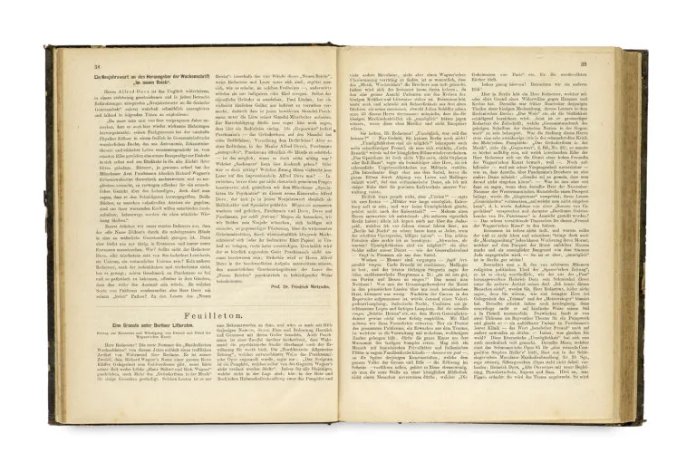 Friedrich Nietzsche – Noworoczne słowo do redaktora tygodnika "Im neuen Reich". Pierwodruk w: Musikalisches Wochenblatt