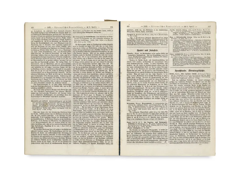 Фридрих Ницше – Коллекция из 8 первых изданий Ницше в "Literarisches Centralblatt für Deutschland", 1868-1870