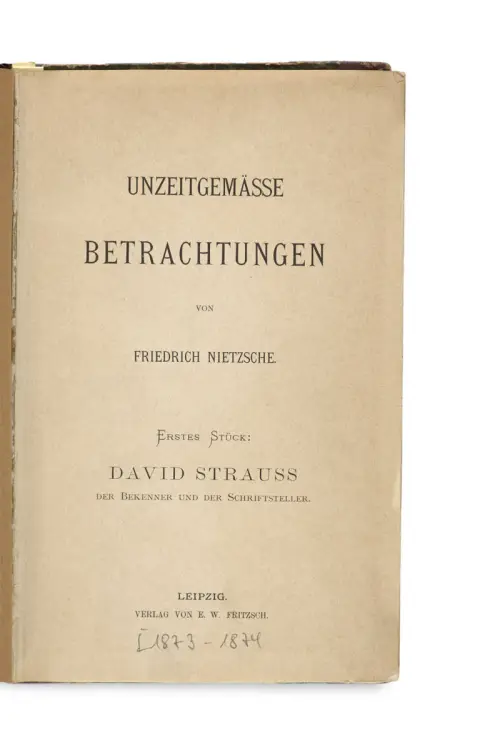 Friedrich Nietzsche – Considérations inactuelles tomes