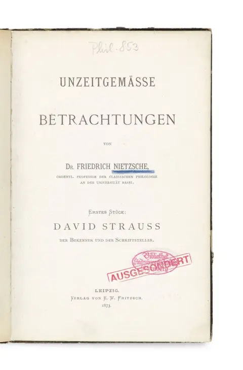 Friedrich Nietzsche – Considérations inactuelles