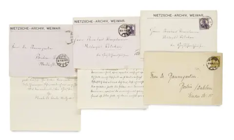 Collection d'autographes d'Elisabeth Förster-Nietzsche (1846-1935), sœur et seule exécutrice testamentaire de son frère…