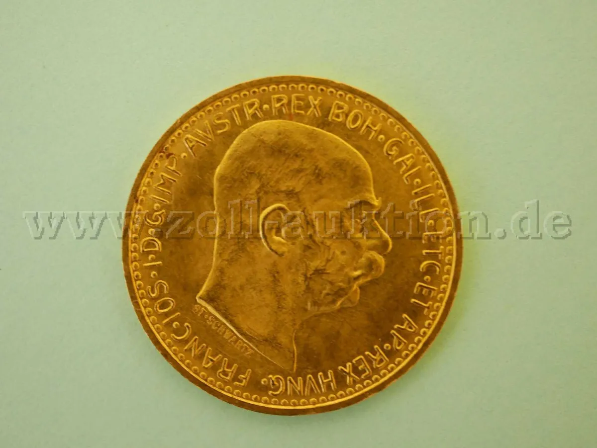 1 pièce d'or autrichienne de 10 couronnes, or 900, réédition, env. 3,38 g