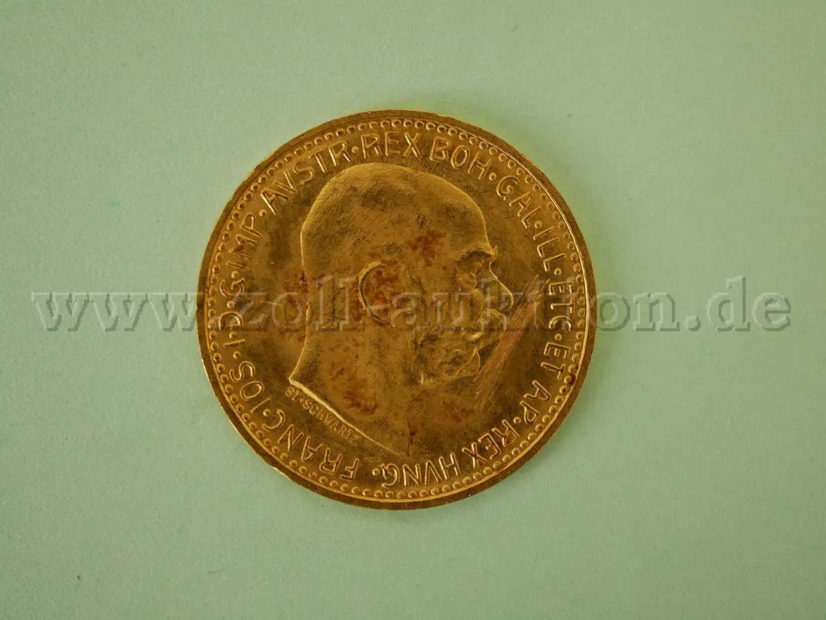 1 pièce d'or autrichienne de 10 couronnes, or 900, réédition, env. 3,38 g