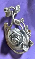 Bague en argent avec motif de rose 925, taille 60, 8,07 g