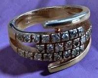 Silberring-925- mit klaren Steinen, RG 54, 6,85 gr.