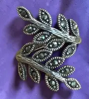 Bague en argent 925 avec marcassites, taille 56, 4,54 g