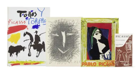 Pablo Picasso – Collection de 4 œuvres illustrées avec (en plus) 4 gravures originales et de nombreuses illustrations