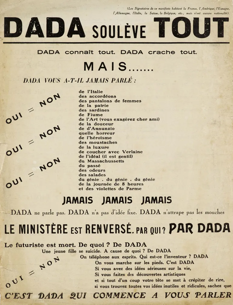 Tristan Tzara – DADA SOULÈVE TOUT