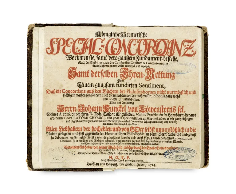 Ehrd von und Kunckel (von Löwenstern), Johannes Naxagoras – Königliche Hermetische Special-Concordanz, Worinnen sie, samt dero gantzem…