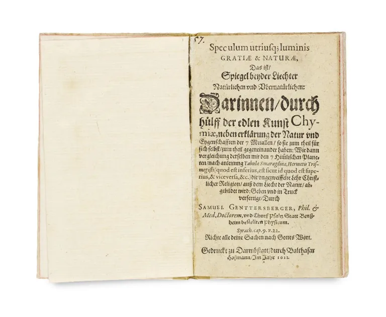 Samuel Genttersberger – Speculum utriusque luminis Gratiae & Naturae, dat is Spiegel van beide lichten, natuurlijk en bovennatuurlijk:…