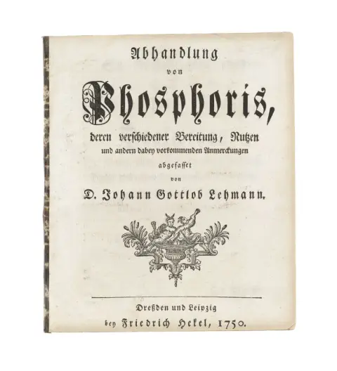Johann Gottlob Lehmann – Traité sur les phosphores, leur diverses préparations, leur utilité et autres remarques y afférentes
