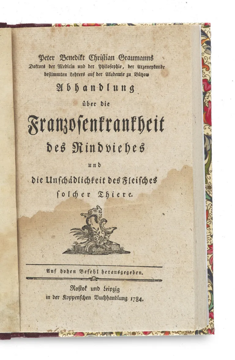 Peter Benedikt Christian Graumann – Abhandlung über die Franzosenkrankheit des Rindviehes und die Unschädlichkeit des Fleisches solcher…