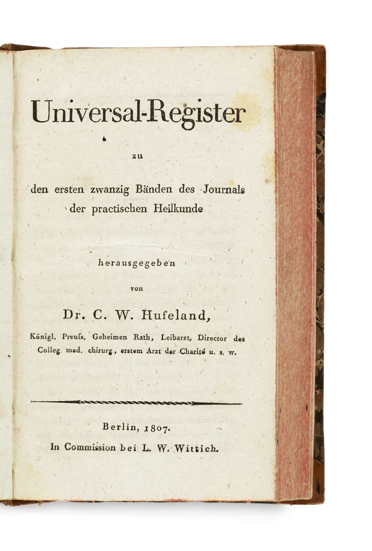 E. Osann – Universeel register op het eerste tot tachtigste deel van Hufeland's Journal der practischen Heilkunde
