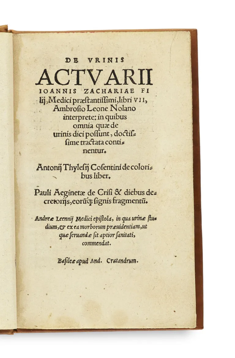 Johannes Actuarius – De urinis libri VII, traduit par Ambrosio Leone