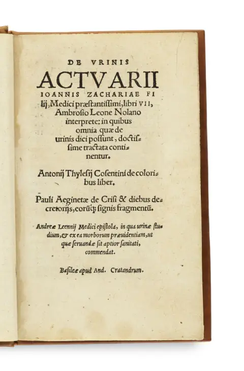 Johannes Actuarius – De urinis libri VII, traduit par Ambrosio Leone