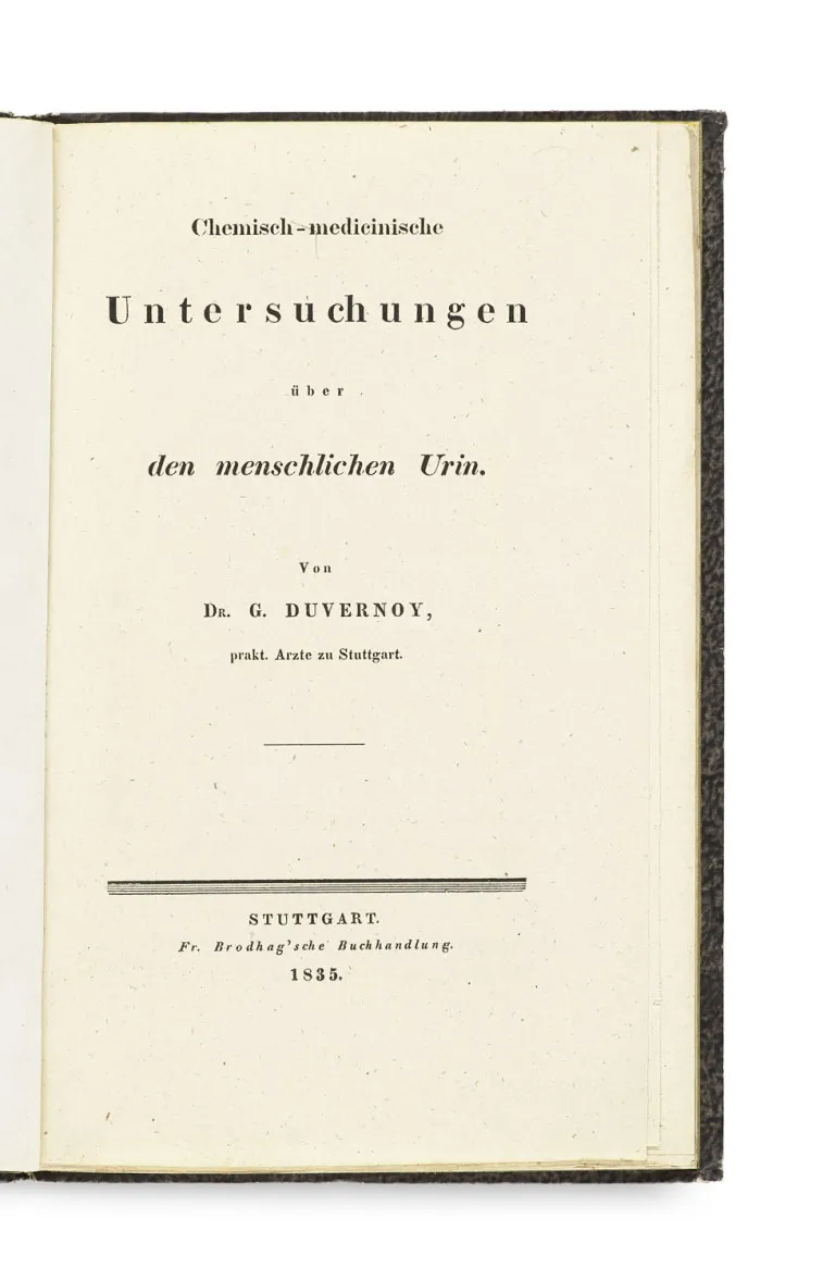Gustav Duvernoy – Badania chemiczno-medyczne nad moczem ludzkim