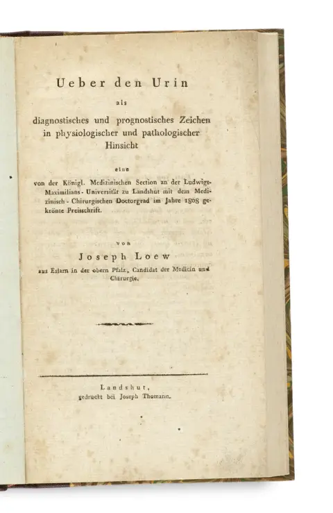 Joseph Loew – Sur l'urine comme signe diagnostique et pronostique aux points de vue physiologique et pathologique