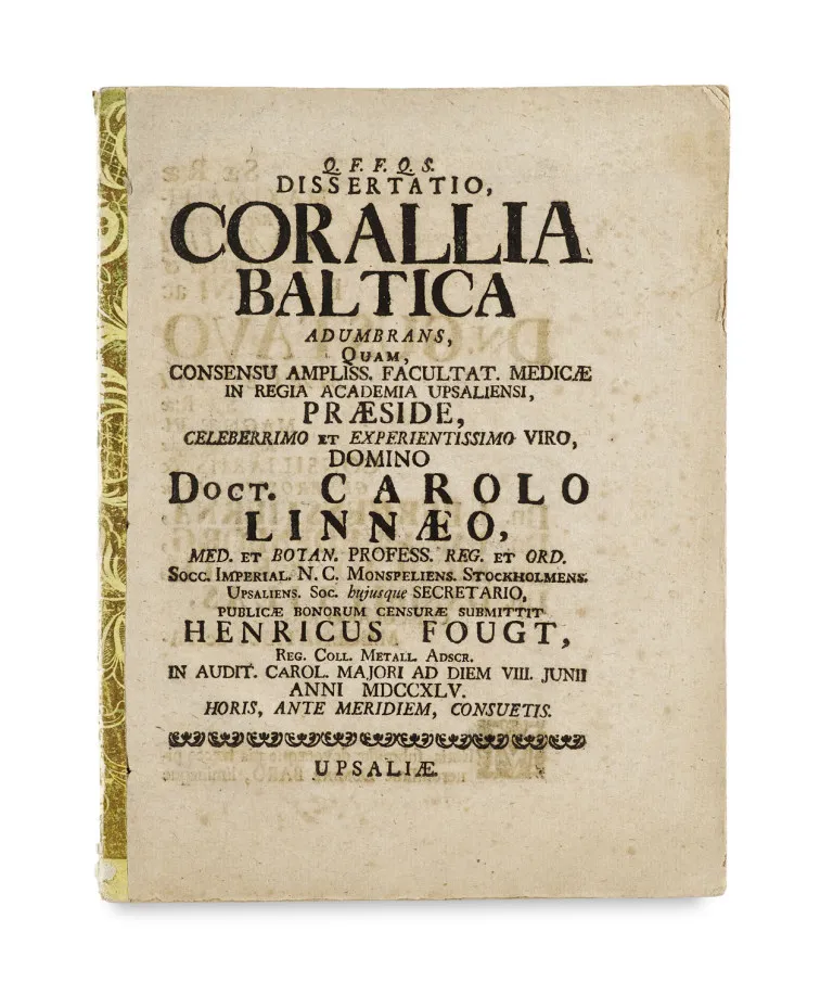 Carl von Linné – Dissertatio, Corallia Baltica adumbrans