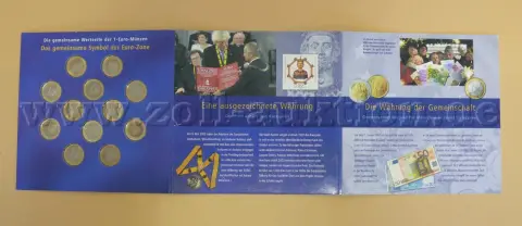 1 sada oběžných mincí 1 euro "Euro 2002" Měna společenství
